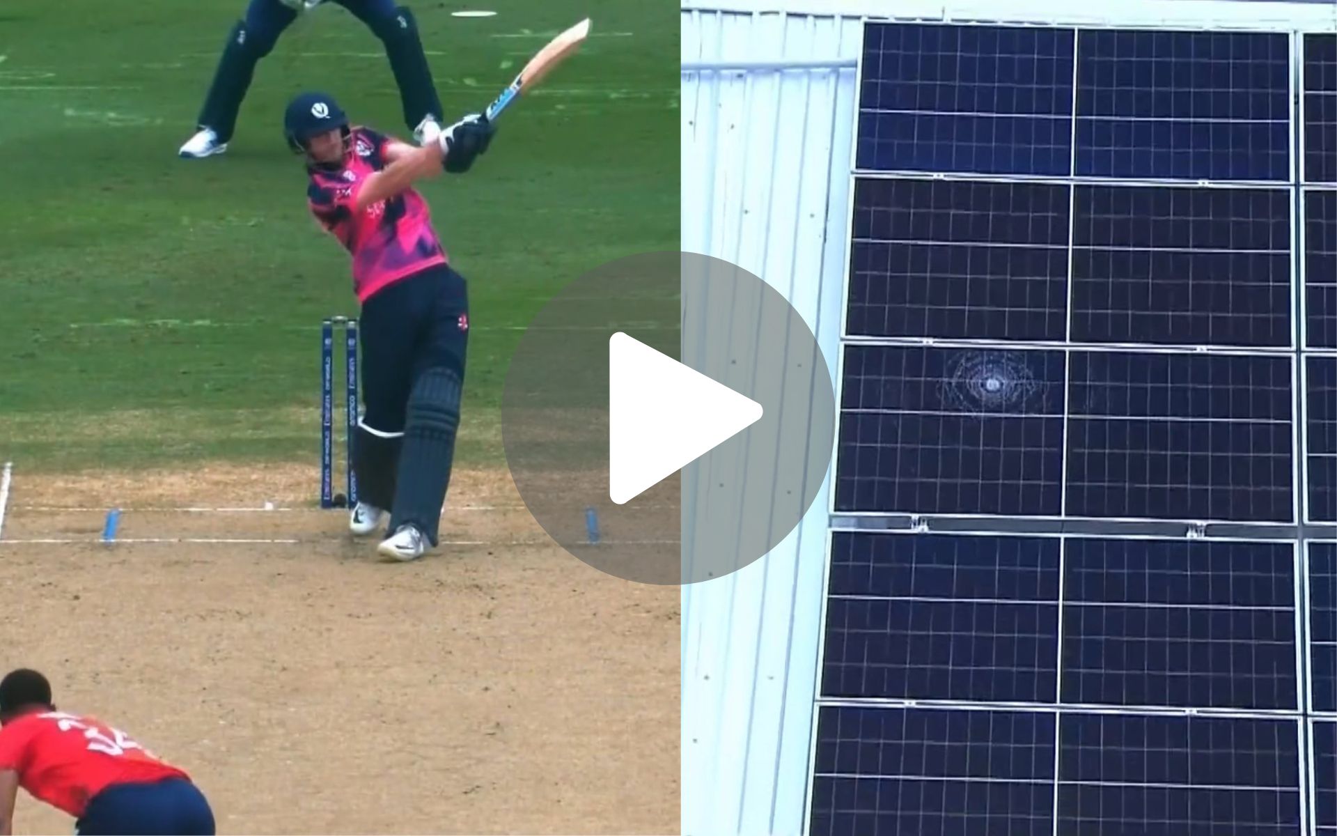 [Watch] Scotland Opener Michael Jones Breaks Solar Panel With Brutal Six Against Chris Jordan